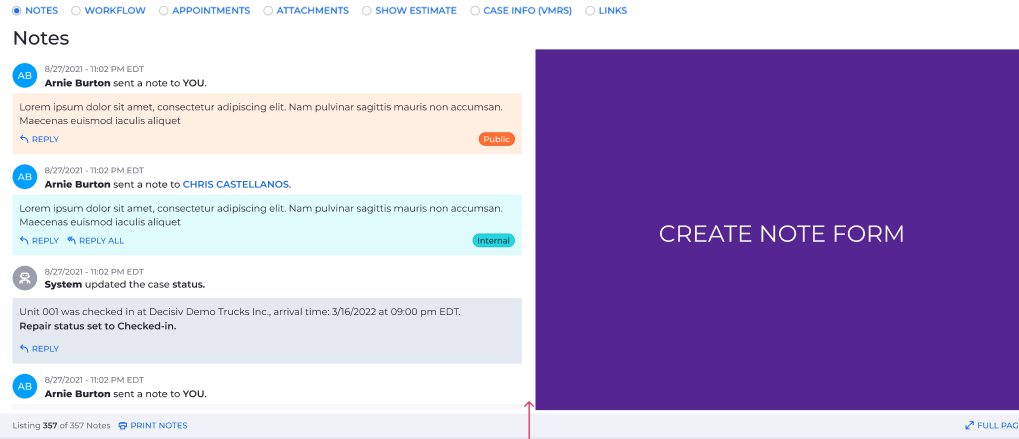 Enhanced Notes UI – ASIST